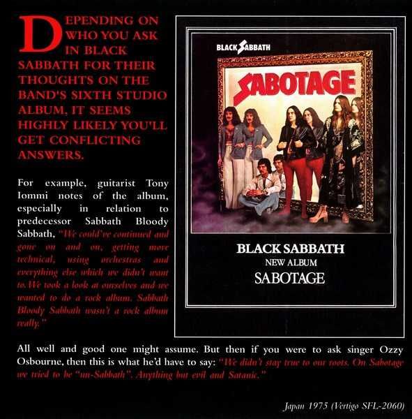 CD Black Sabbath - Sabotage 1975