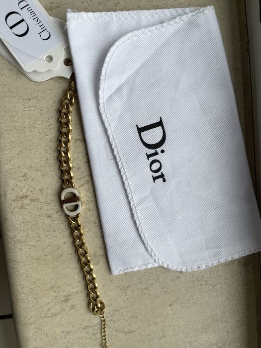Christian Dior гривна златна черна бяла кристиан диор бижу златиста