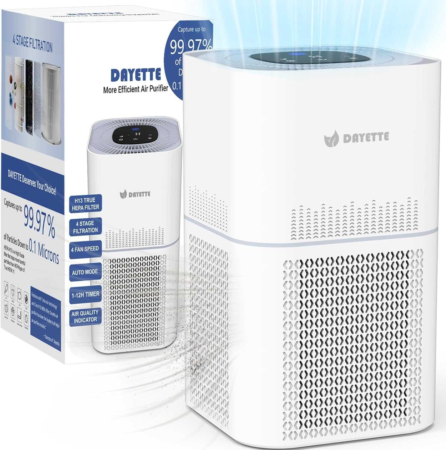 Пречиствател на въздух DAYETTE Air Purifier 120 m²,Гаранция