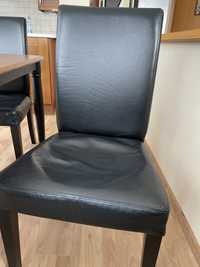 Set Ikea 4 bucati scaune de piele, negru
