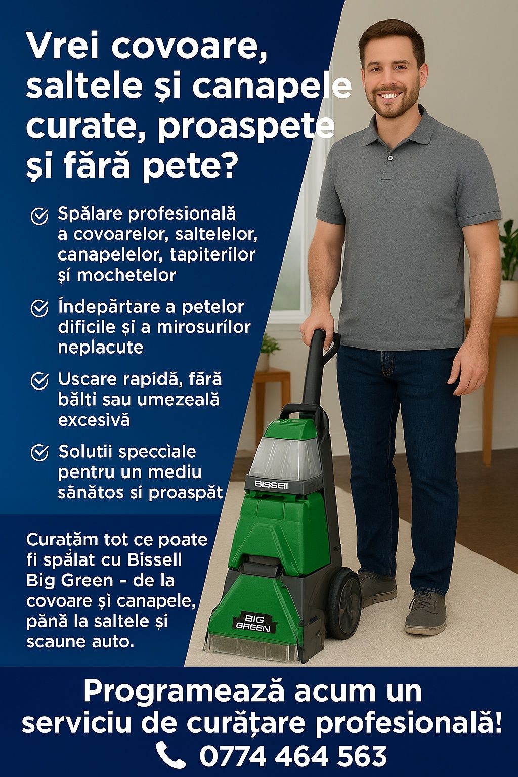 Curățare mochete covoare canapele saltele
