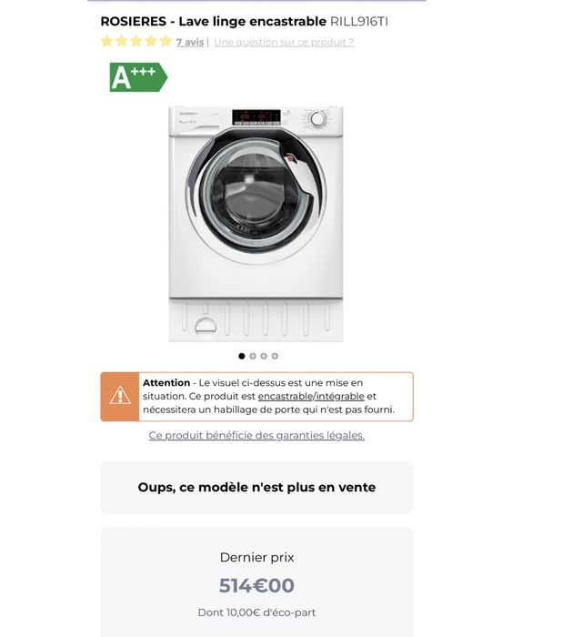 Promotie!! 1100 RON Masină de spălat rufe Rosieres RILL916TI