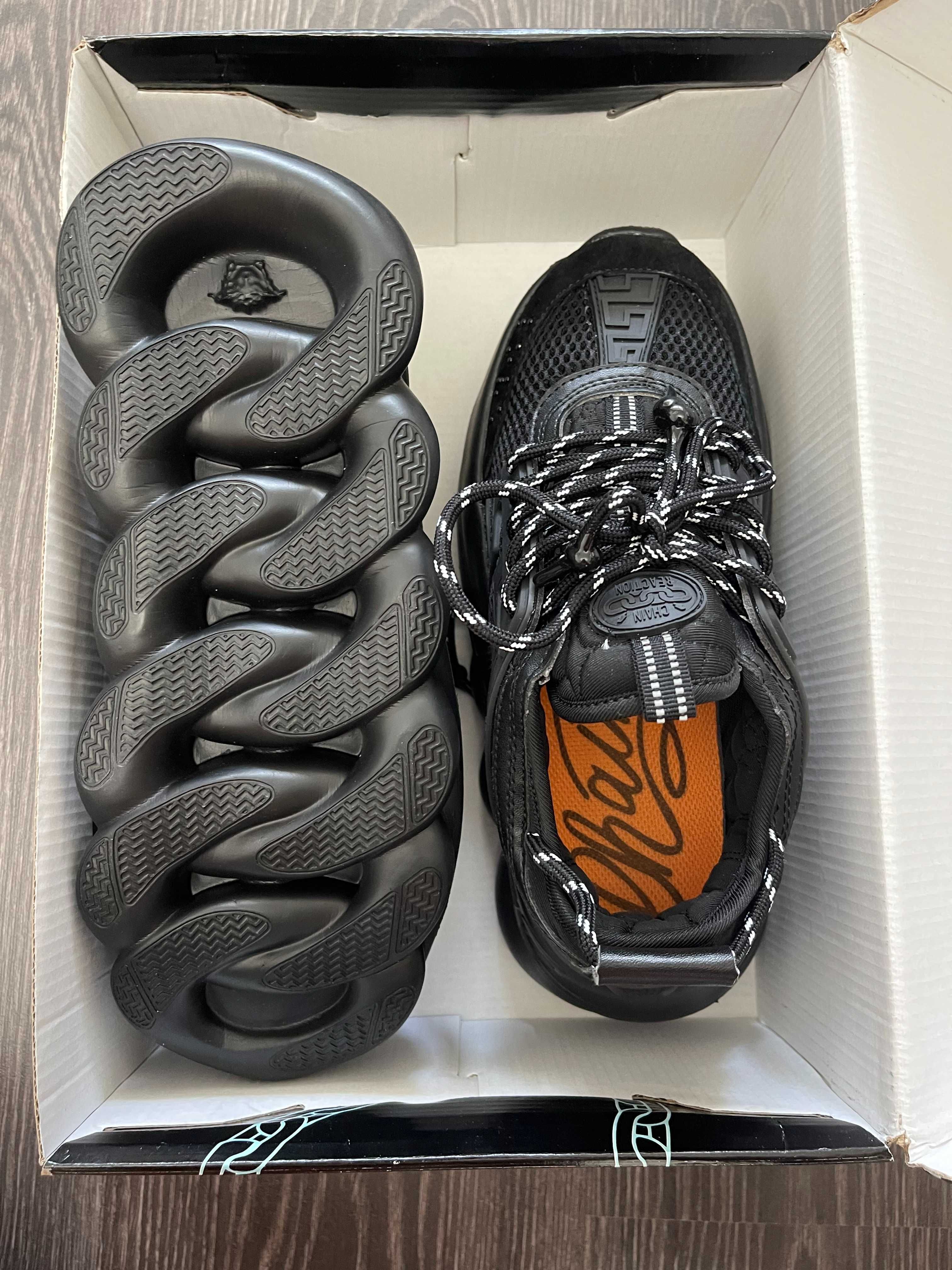 Adidasi VERSACE Chain Reaction l Produs NOU Premium din Piele la Cutie