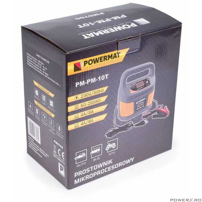 Redresor auto cu microprocesor, 6 V-12V 10T, Powermat