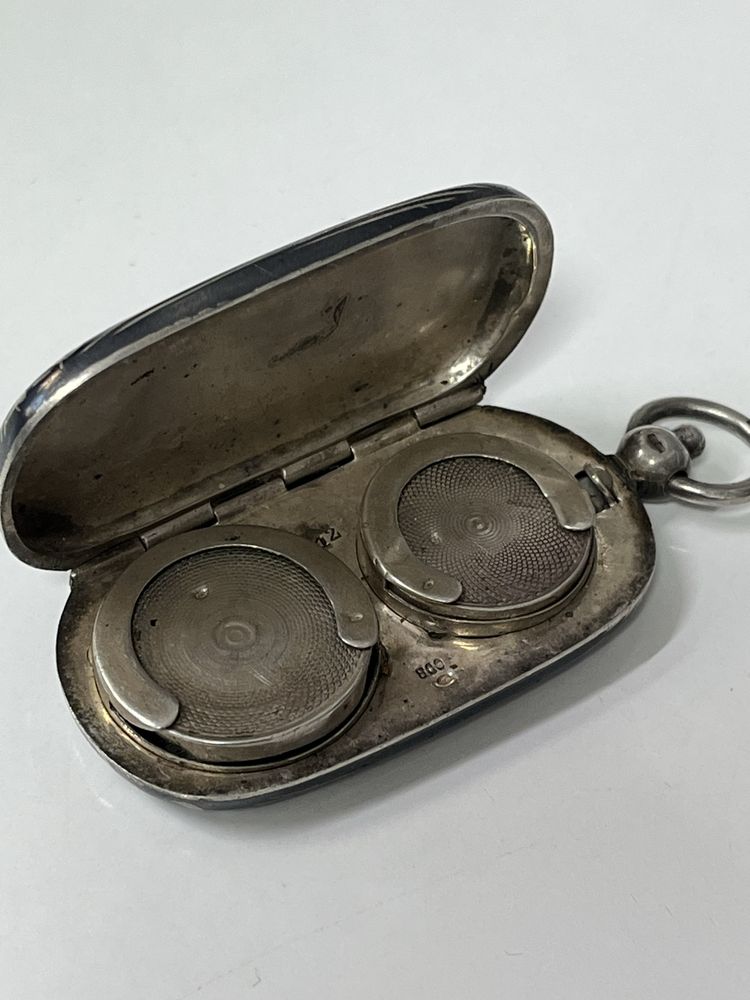 Античен държач за монети от сребро Niello (около 1900 г.