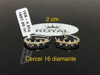 Bijuteria Royal CB : Cercei aur 18K cu diamante 4,85 grame