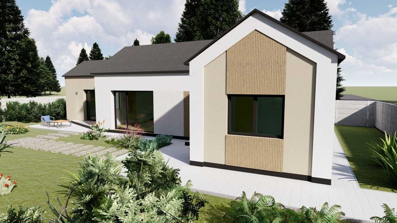 Casa parter 3 camere,2 bai,1 bucatarie,teren 450 mp,gaze,curent,canal