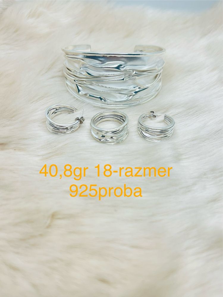 Elegantniy serebreniy komplekt 40,8gr 18-razmer 925proba