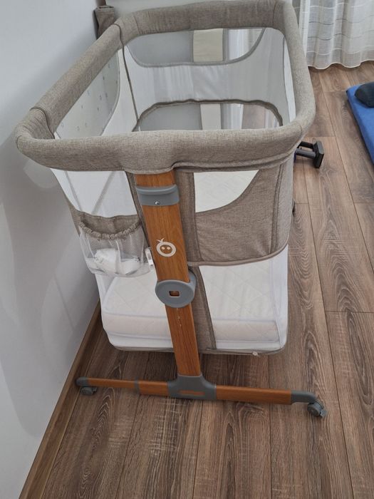 Pat 4in1 MoMi Smart Bed, Inaltime Reglabila, Cadru Poliester/Otel, 15k