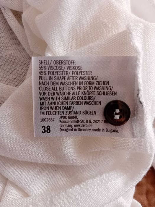 Дамска бяла риза с 3/4 ръкави