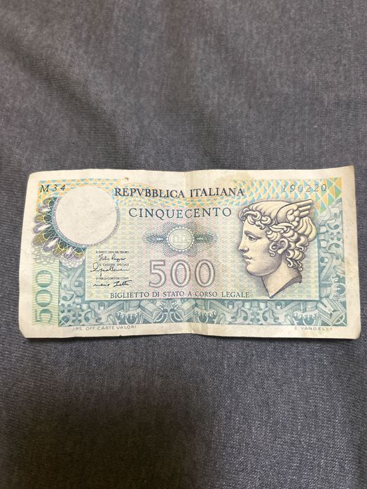 Bancnota de colecție 500 lire italiene