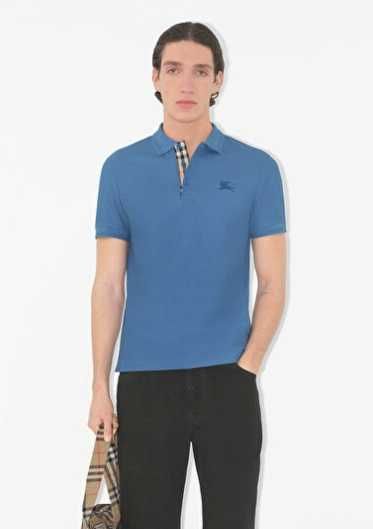 Tricou de lux slim polo 52 XL Burberry original 100% bumbac bleu