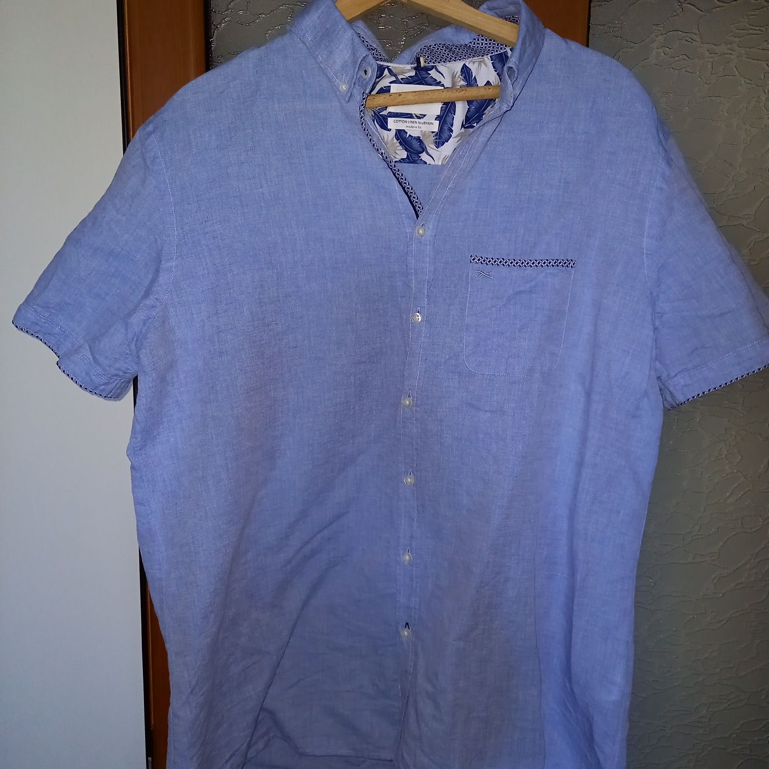 Мъжка  риза  с къс ръкав XL