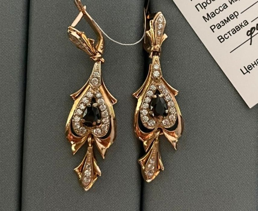 Золотые серьги  "Принцесса"