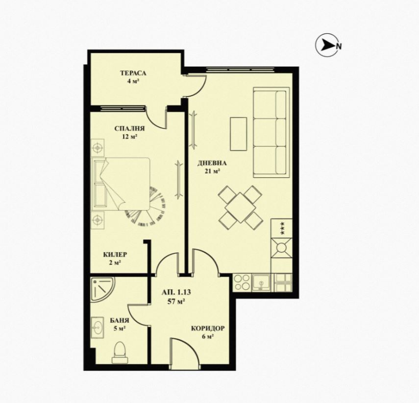 Продава се Двустаен апартамент в Банкя - 63 кв.м за 1826 €/кв.м - Снимка #1