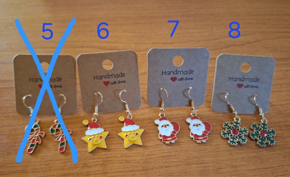 Ръчно изработени, коледни обеци