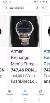 Vand ceas Armani Exchange 400lei, folosit da ca nou!