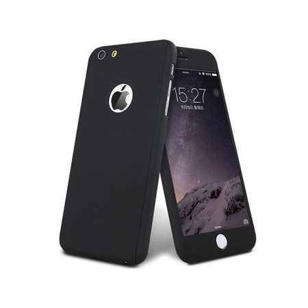 Husa iPaky Iphone 6 Plus/6S Plus Full Cover 360 + folie sticla, Negru