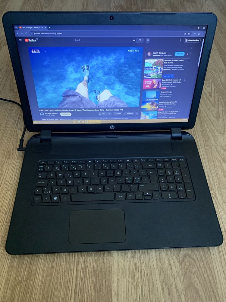 Laptop Hp Slim display mare 17,3 led,8gb ram,SSD 130gb m,cu incarcator