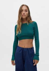 Bluza verde închis pull and bear