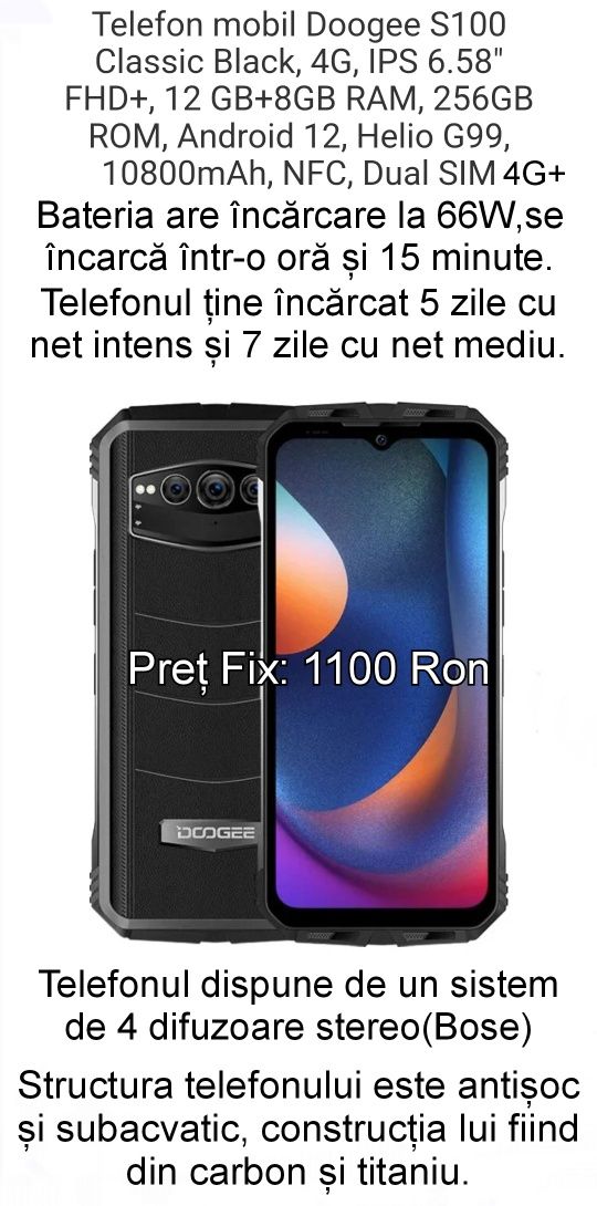 Vând Doogee S100 nou cutie