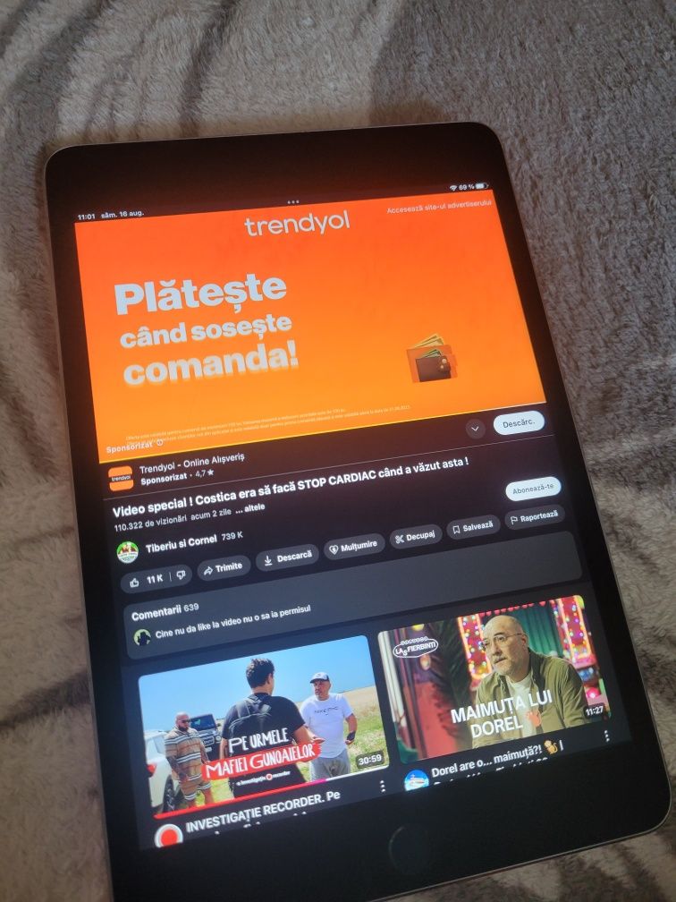 iPad mini 4/ 128Gb vând sau schimb cu un iPhone 11