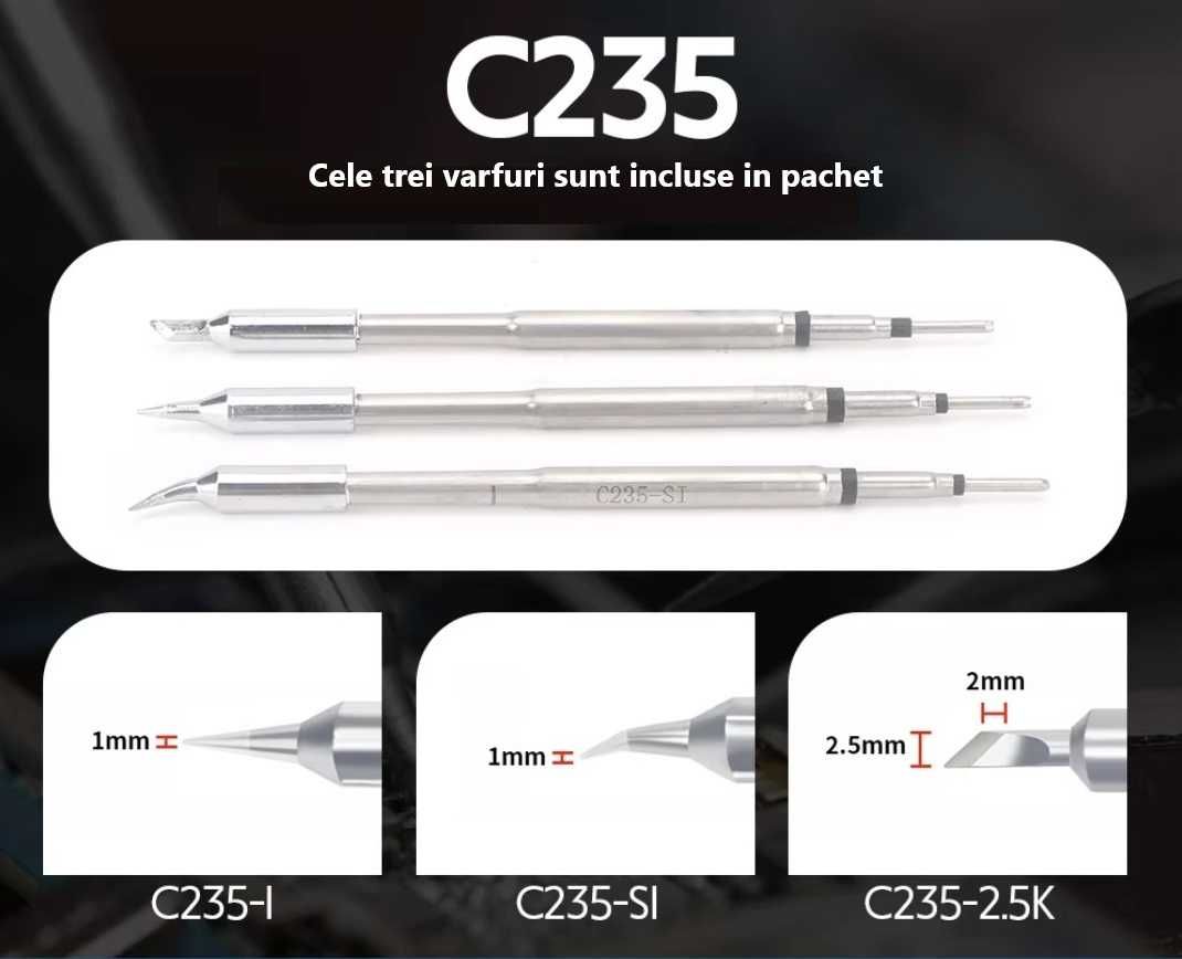 Letcon portabil profesional cu varfuri C235 JBC si port USB C