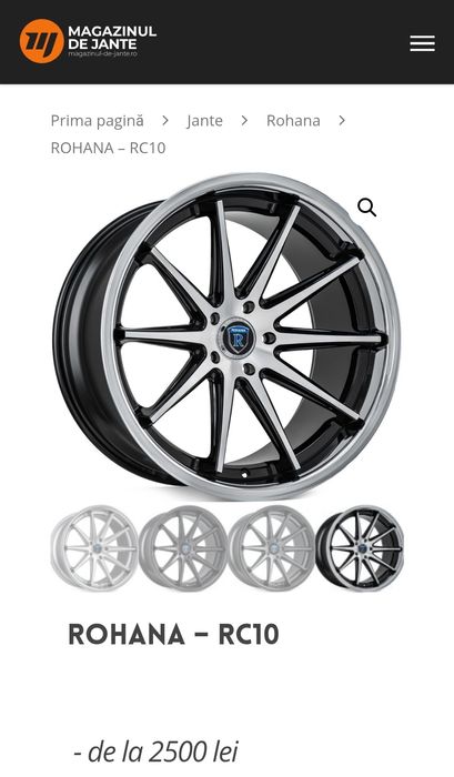 Jante Rohana RC10 Machine Black 19 inch 5x114.3 +35 2x8.5j/2x9.5j