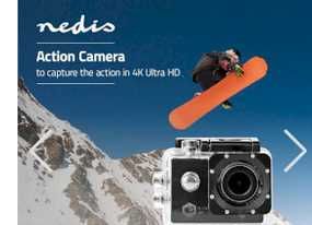 Camera sport, Nedis,ACAM41BK, 4K UHD,Wi-Fi, unghi de inregistrare 140⁰