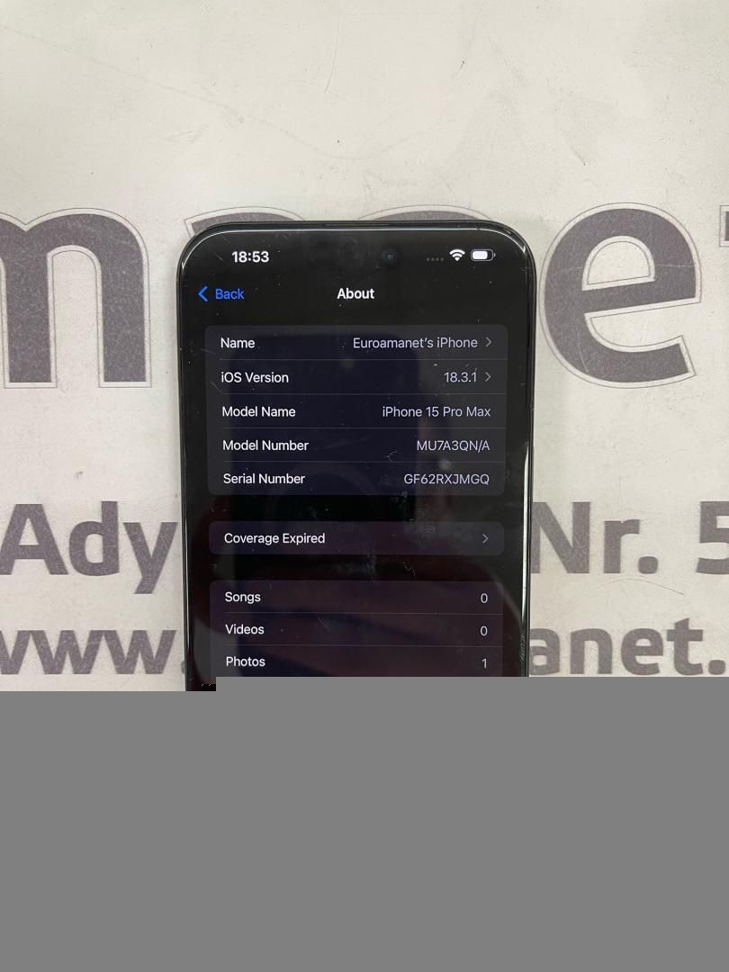 Apple iPhone 15 Pro Max, 256GB 87%Sanatate baterie -A-