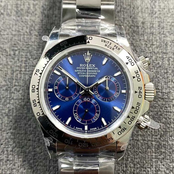 Rolex Daytona сребристо-синьо 4130