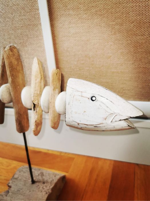 Антикварна декоративна рибка фигура на стойка рециклирани материали