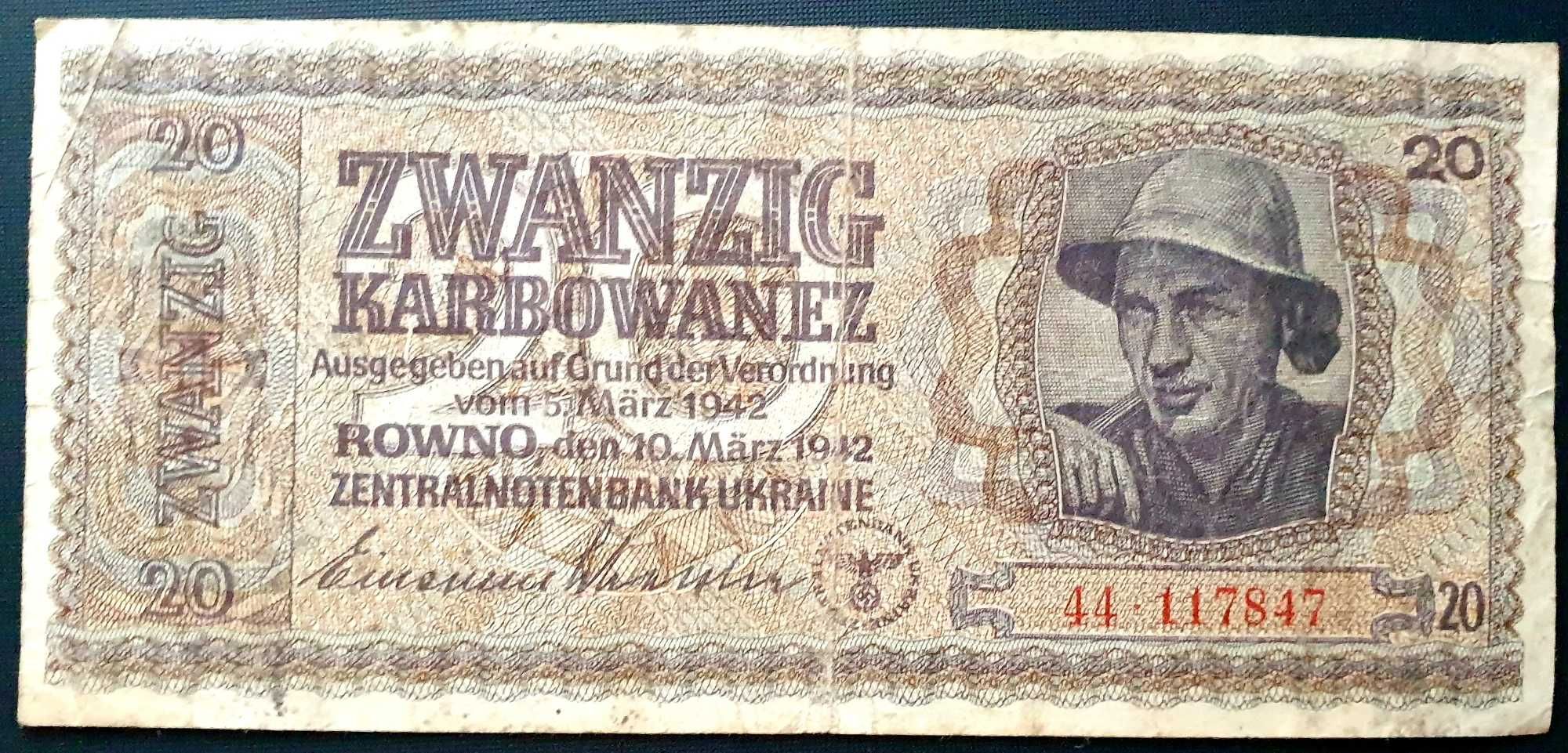 Bancnote Ucraina 1942 Ocupație germană.