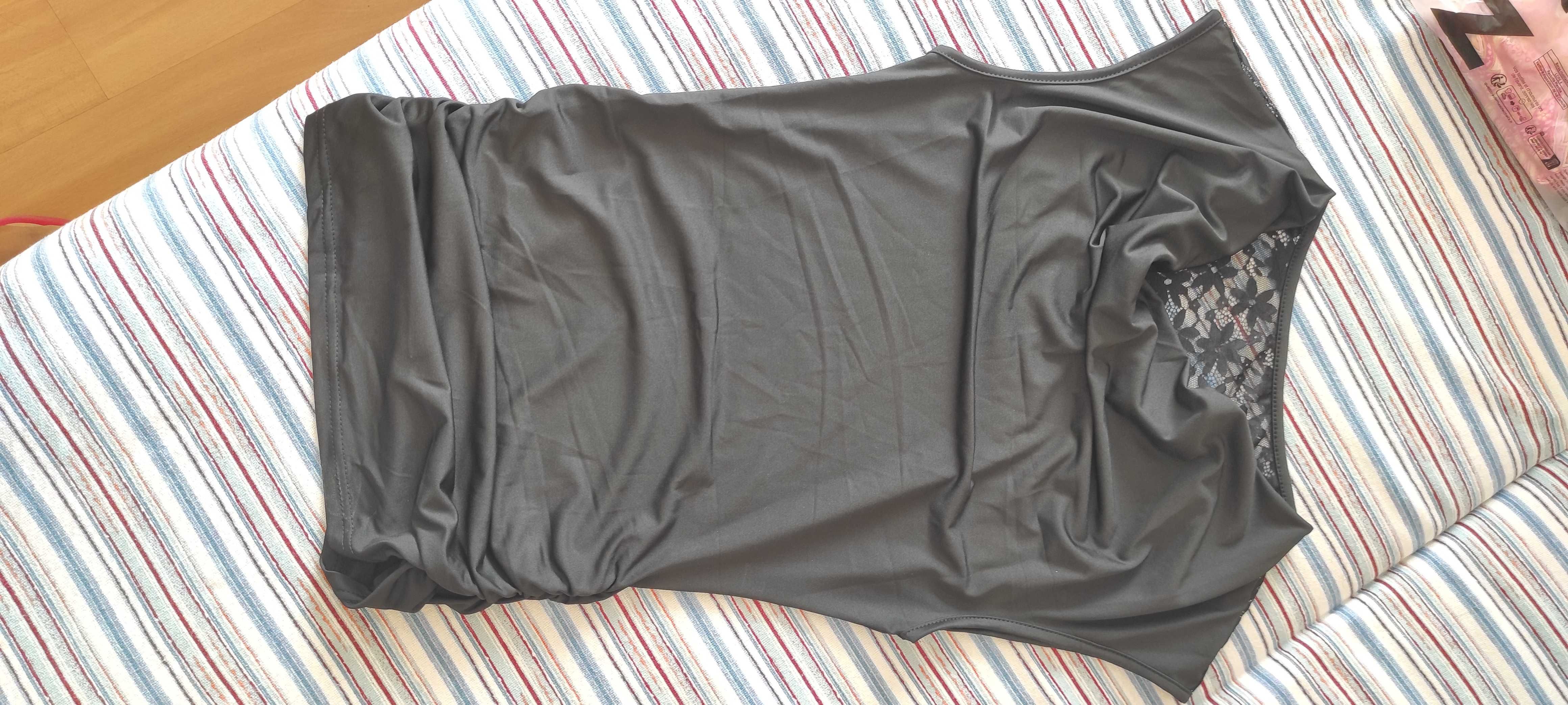 Дамска черна блуза, дантела на гърба,  XS - размер