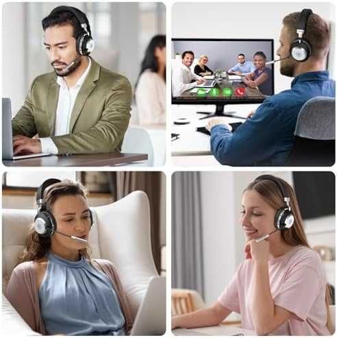 Нови Професионални безжични слушалки с микрофон за работа и Zoom