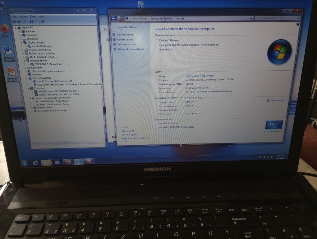 Laptop Medion Akoya, 6 gb,250 gb,display 17,3, HDMI, webcam