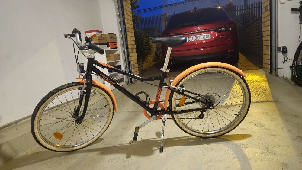 Bicicletă Btwin Riverside 500 24'' negru-corail copii 135-150 cm