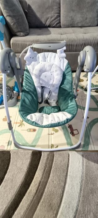 Люлка CHIPOLINO Електрическа бебешка люлка MOONLIGHT СВЕТЛО СИВА | ХИП