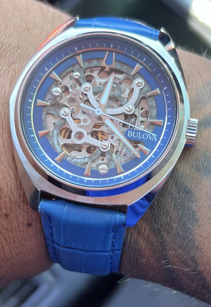 Bulova Skeleton Blue Surveyor