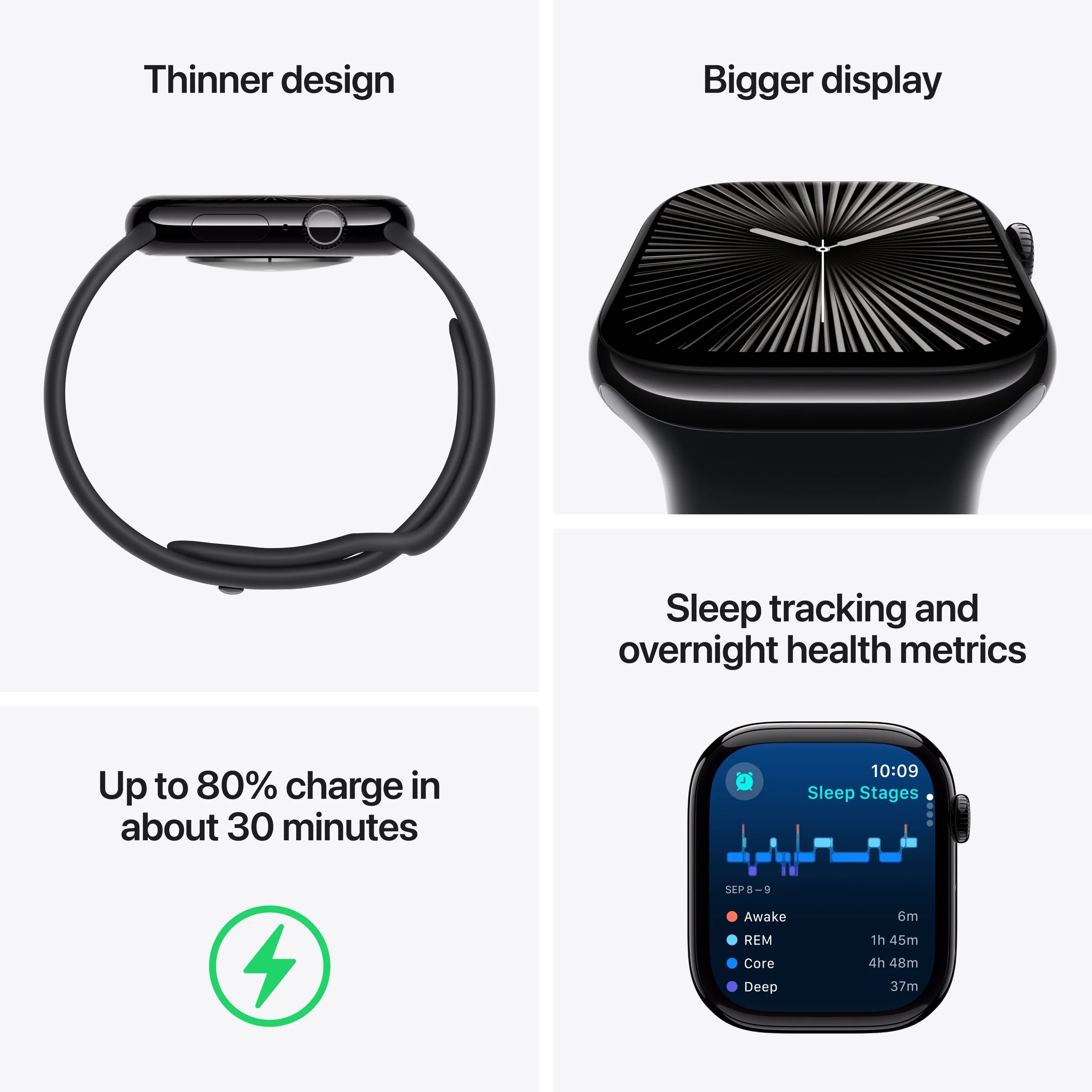 НОВ! Apple Watch Series 10 46mm Jet Black S/M Celluar Гаранция 2 год