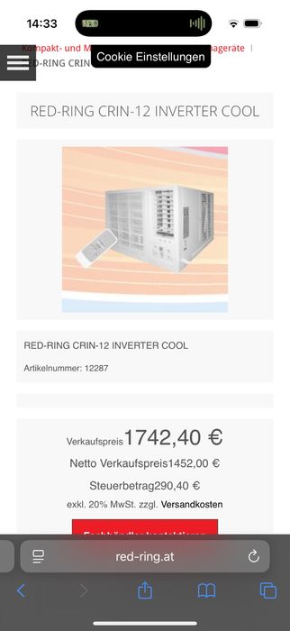 vand aer conditionat red ring cr 12 nou