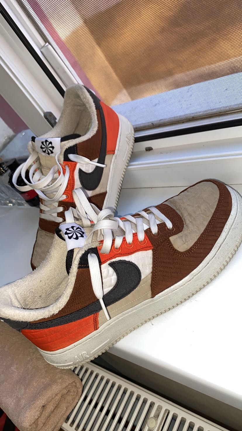 Nike air force 1 07 lxx winter maro & portocaliu neon mărimea 40,5
