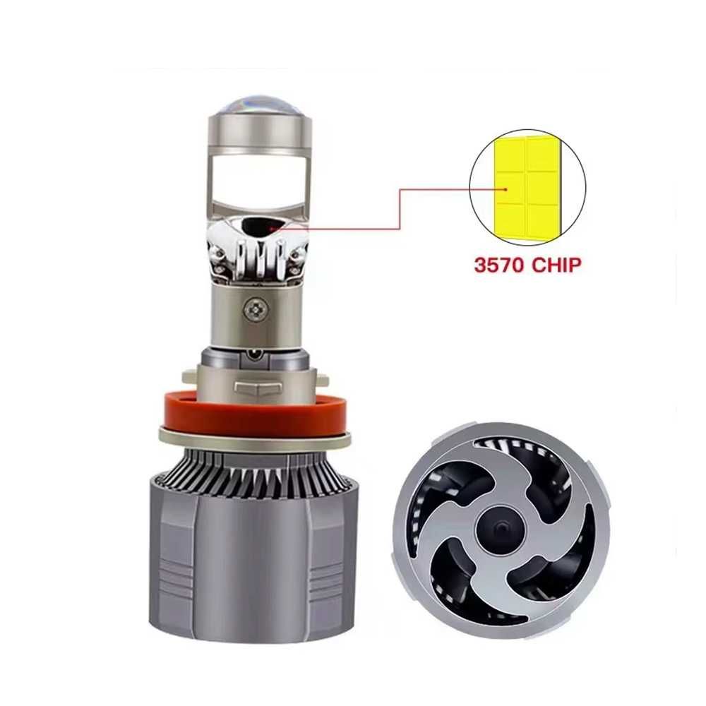 LED крушка с лупа  H11 Canbus, 12-24V, 220W, 30000LM, 5700К