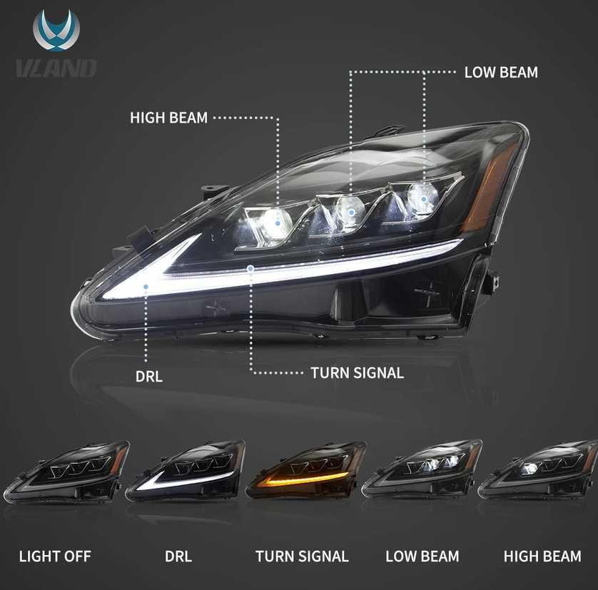 Комплект Тунинг FULL LED фарове 05-2013 Lexus IS250/IS350/IS300 07-14