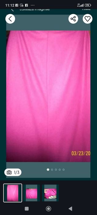 Fustă stofa ciclamen nouă 75 cm talia