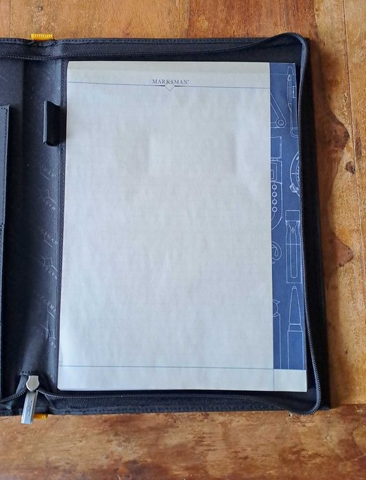 папка луксозна за документи черен с жълто Марксман Marksman Размер А