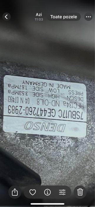 Compresor  clima bmw  x5 e 70  an 2011 3. 0 diesel 155 kw