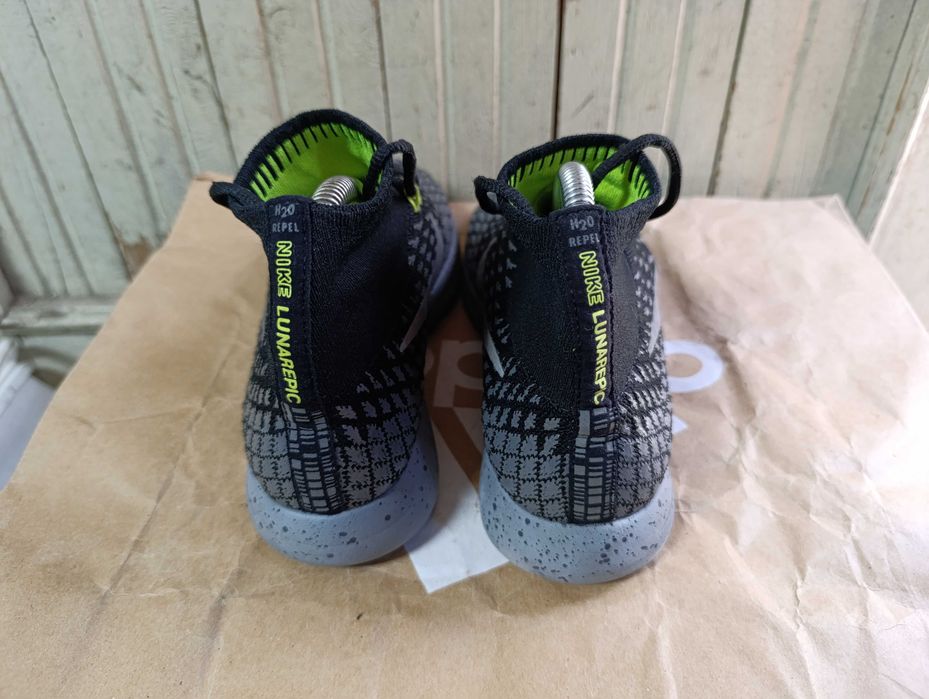 Nike Lunarepic Flyknit Shield Black Silver Volt''оригинални маратонки
