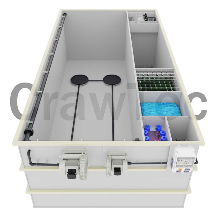 Sistem modular de recirculare a apei de 9 m³ pentru creșterea peștilor