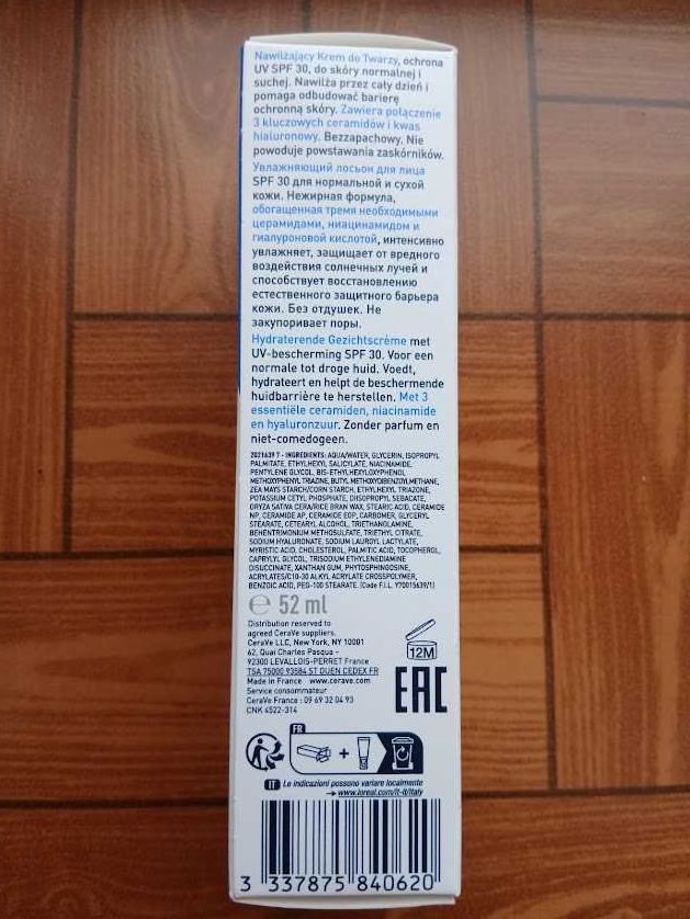 Crema cu protectie solara CeraVe Facial Moisturising Lotion SPF 30